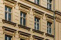 Windows on period building facade -restored house, Berlin