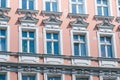 Windows on period building facade -restored house, Berlin