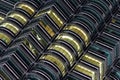 Windows of Petronas Twin Towers at night Royalty Free Stock Photo