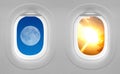 Windows plane - opposites attract. Royalty Free Stock Photo