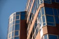 Windows of a red office building.. Royalty Free Stock Photo