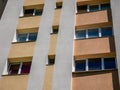 Windows on renewed tower apartment bulding