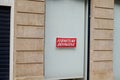 Windows shop panel fermeture definitive french text means final closure on panel sign written on store facade in france