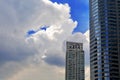 Windows of Skyscraper Business Office with blue sky, Corporate building in Bangkok city Royalty Free Stock Photo