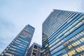 Windows of skyscraper business office buildings, Corporate building in Tokyo City, Japan. Royalty Free Stock Photo