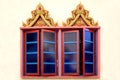 Windows of a Thai Buddhist Temple Royalty Free Stock Photo