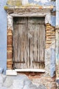 Windows of Venice, Murano and Burano. Picturesque windows with shutters on the famous island Burano. Decorated window on colorful Royalty Free Stock Photo