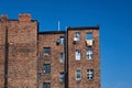 Windows in Wall of red brick building Royalty Free Stock Photo