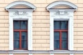 Windows with white stucco