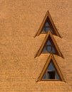 Windows on a wood shingle roof Royalty Free Stock Photo