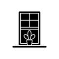Windowsills black glyph icon Royalty Free Stock Photo