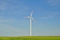 Windpower station in a cornfield Royalty Free Stock Photo