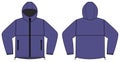 Windproof hooded jacket parka vector illustration / purple