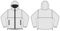 Windproof hooded jacket parka vector illustration / white