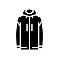 windproof outerwear male glyph icon vector illustration