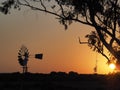 Windpump in the Cape at sunset, South Africa Royalty Free Stock Photo