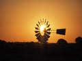 Windpump in the Cape at sunset, South Africa Royalty Free Stock Photo