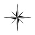 Windrose oder Kompass Rose Vektor mit acht Zacken. Isolierter Hintergrund. Royalty Free Stock Photo