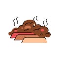 Windrow composting color line icon. Composting. Vector isolated element. Royalty Free Stock Photo