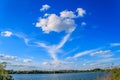 Winds blow high-altitude clouds Royalty Free Stock Photo