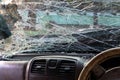 Windshield broken inside. Royalty Free Stock Photo