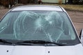 Windshield damaged by vandals