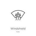 Windshield icon vector from auto collection. Thin line windshield outline icon vector illustration. Outline, thin line windshield