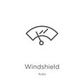 windshield icon vector from auto collection. Thin line windshield outline icon vector illustration. Outline, thin line windshield