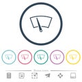 Windshield wiper flat color icons in round outlines