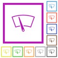 Windshield wiper flat framed icons Royalty Free Stock Photo