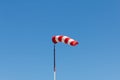 Windsock as a gauge for winds, wind vane on aerodrome airfield on an air show