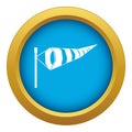 Windsock icon blue vector isolated Royalty Free Stock Photo