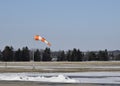 Windsock at the airport in Winter Royalty Free Stock Photo