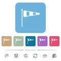Windsock indicator solid flat icons on color rounded square backgrounds Royalty Free Stock Photo