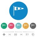 Windsock indicator solid flat round icons Royalty Free Stock Photo