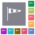 Windsock indicator solid square flat icons Royalty Free Stock Photo