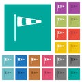 Windsock indicator solid square flat multi colored icons Royalty Free Stock Photo