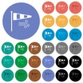 Windsock indicator with wind solid round flat multi colored icons Royalty Free Stock Photo