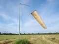 Windsock and Light Aircraft Runway Royalty Free Stock Photo