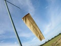 Windsock and Light Aircraft Runway Royalty Free Stock Photo