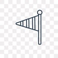 Windsock vector icon isolated on transparent background, linear