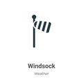 Windsock vector icon on white background. Flat vector windsock icon symbol sign from modern weather collection for mobile concept