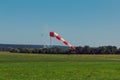 Windsock wind aviation red cone,  safety Royalty Free Stock Photo