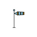 windsock, winter, sport outline icon. Element of winter sport illustration. Signs and symbols icon can be used for web Royalty Free Stock Photo
