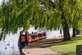 WINDSOR BERKSHIRE/UK - APRIL 27 : Narrow boat moored under a willow tree in Windsor on April 27, 2005