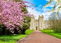 Windsor castle in spring, London suburbs, UK Royalty Free Stock Photo