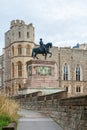 08/27/2020. Windsor Castle, UK. Sightseeing royal residence at Windsor in English county of Berkshire. A bronze statue of Charles