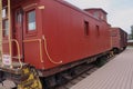 Windsor Colorado August 1, 2022 Vintage Caboose and Railway Car Royalty Free Stock Photo