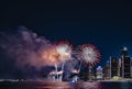 Windsor Ford`s 2022 annual fire works display Royalty Free Stock Photo