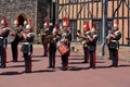 WINDSOR, GREAT BRITAIN - MAY 19, 2014: Musicians of the military orchestra play at the ceremony of changing the guard of the Royal